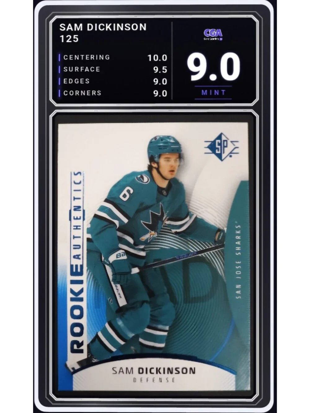 2025-26 SP Blue Rookie Authentics #125 Sam Dickinson RC - GA 9.0 Digital Grade